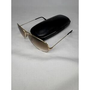 Ray Ban Large Gold Aviator Designer RB 3025 Sunglasses Made in Italy Glass Lens